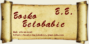 Boško Belobabić vizit kartica